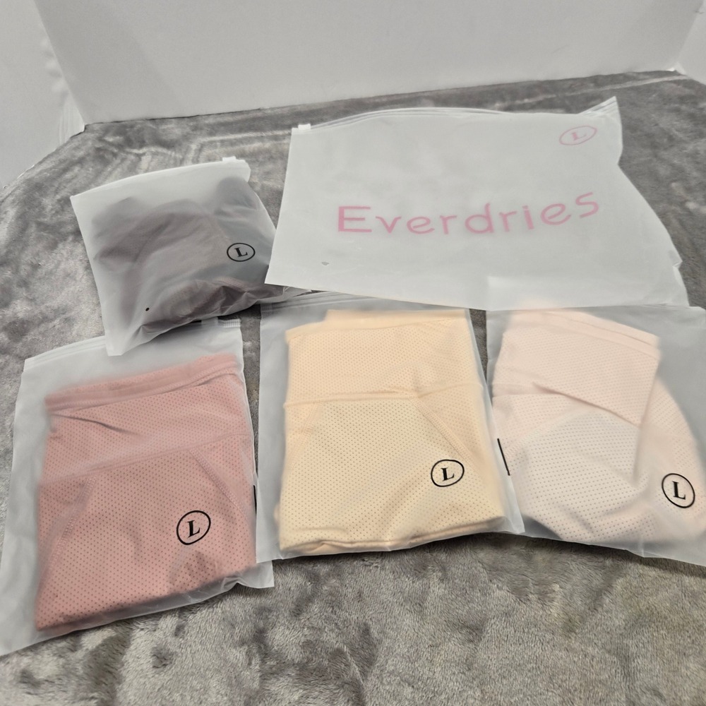 Everdries Period Underwear Set 4 Pack High Waisted Leakproof Briefs Large NWT